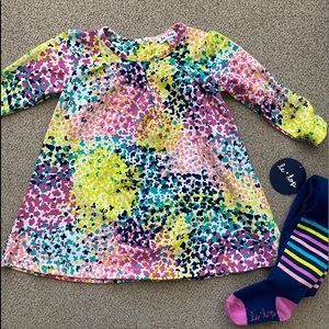 Baby Girl Le•Top Dress with matching stockings.